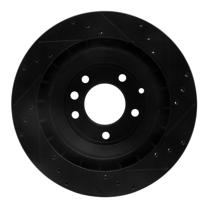 R1 Concepts R1 05-18 Porsche Cayenne Rear Left Drilled & Slotted Black Brake Rotor