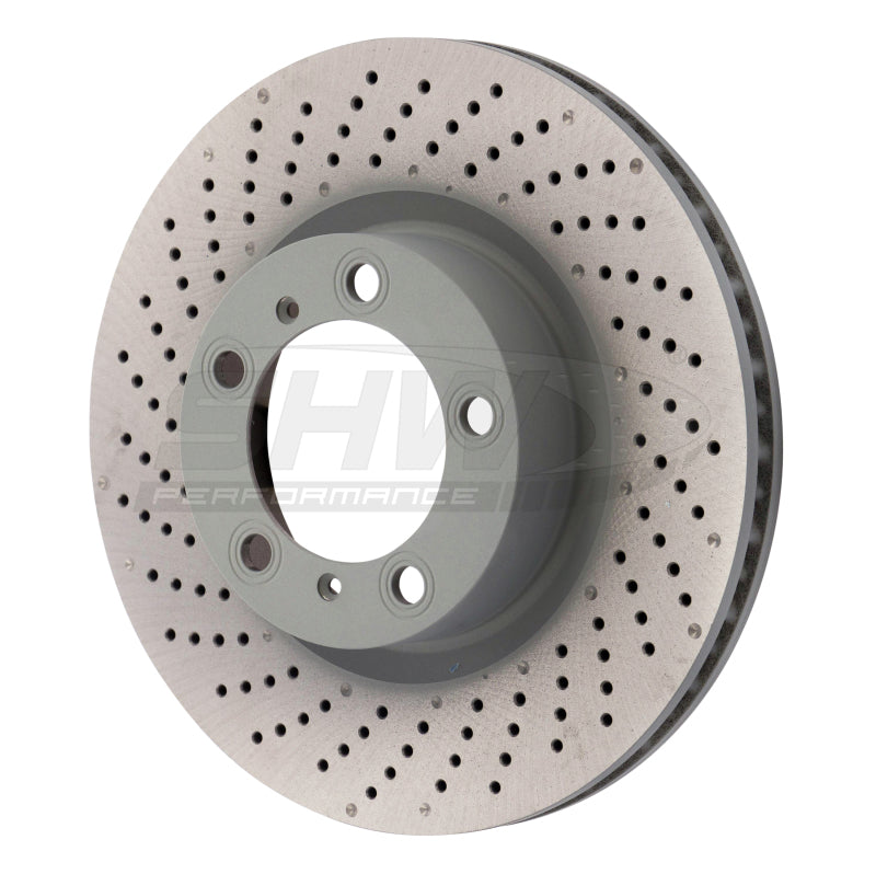 SHW Performance SHW 09-16 Porsche 911 Carrera w/o Ceramic Brake Left Front Drill-Dimp MB Brake Rotor (99735140101)