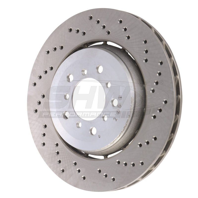 SHW Performance SHW 05-06 BMW M3 3.2L Right Front Cross-Drilled Lightweight Brake Rotor (34112282446)