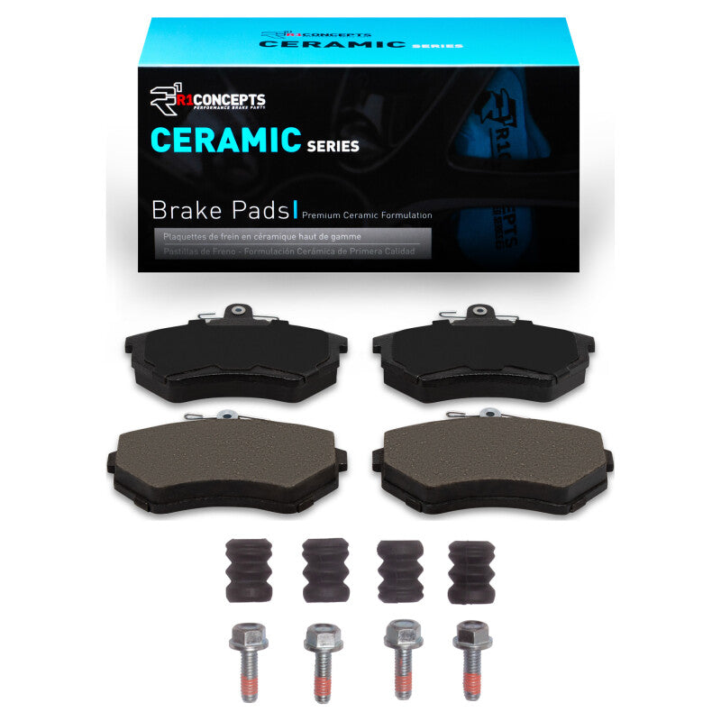 R1 Concepts R1 84-02 Audi 4000 Quattro Front Ceramic Pads & Hardware Kit