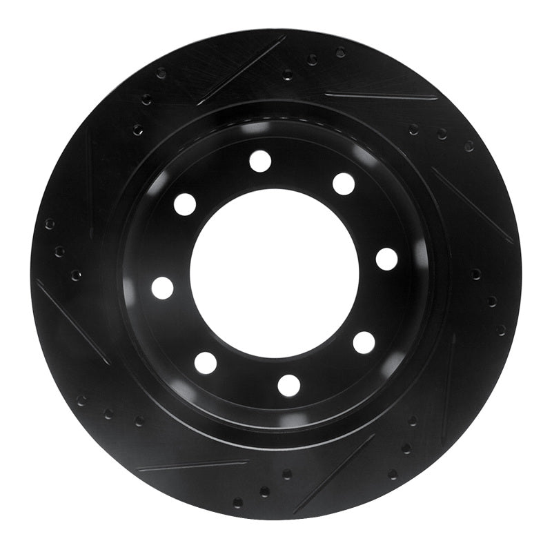 R1 Concepts R1 99-05 Ford F-350 Super Duty 2WD Rear Right Drilled & Slotted Black Brake Rotor