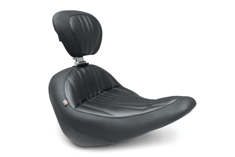 Mustang Motorcycle Mustang 18-21 Harley Low Rider, Sport Glide Standard Touring Solo Seat w/Driver Backrest - Black