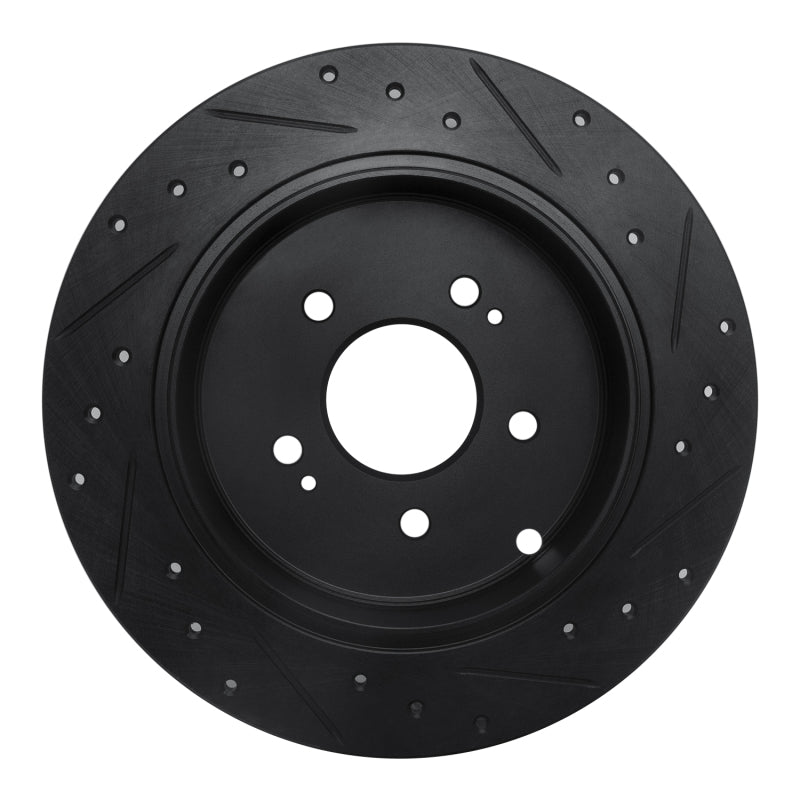 R1 Concepts R1 04-11 Mitsubishi Grandis (Mexico) Rear Left Drilled & Slotted Black Brake Rotor