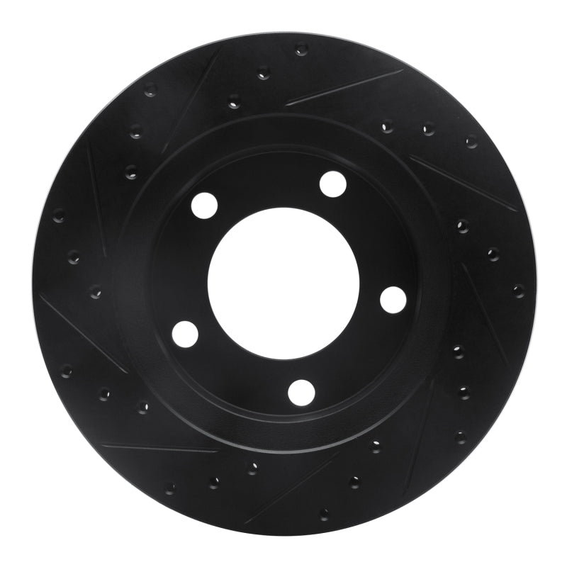 R1 Concepts R1 76-86 Jeep CJ5 Front Right Drilled & Slotted Black Brake Rotor