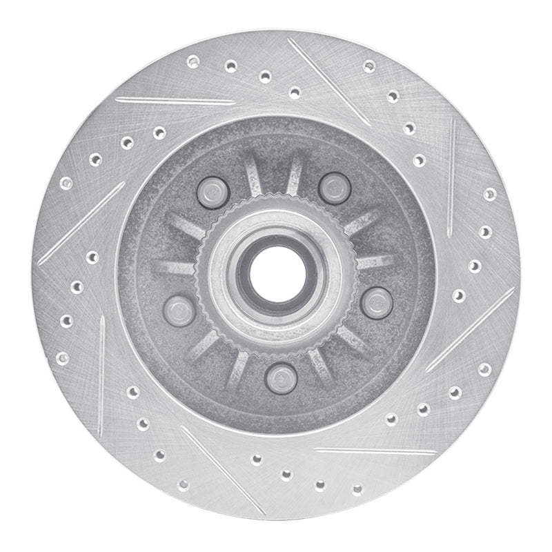R1 Concepts R1 97-00 Ford Expedition Front Left Drilled & Slotted Silver Brake Rotor