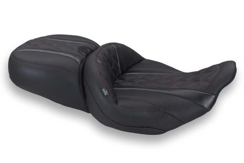 Mustang Motorcycle Mustang 23-26 Harley CVO Road Glide, Street Glide, Deluxe Diamond ST 1pc 2Up Blk w/ D Cherry Thread