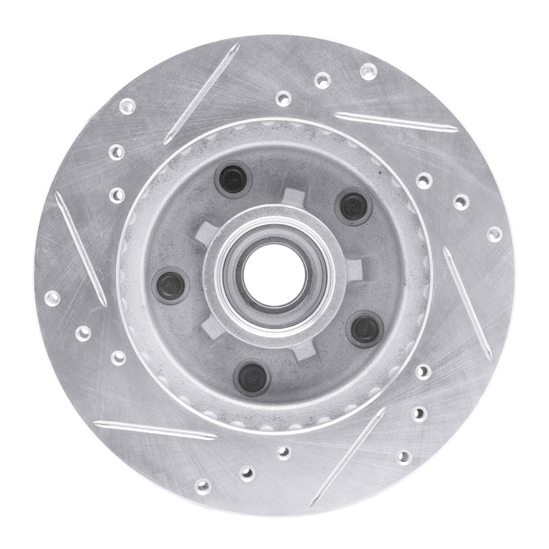 R1 Concepts R1 1982-1995 Buick Regal Front Right Drilled & Slotted Silver Brake Rotor