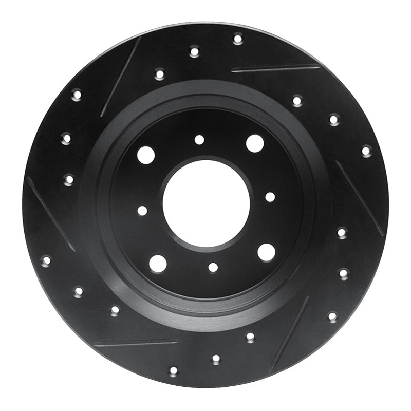 R1 Concepts R1 86-96 Acura Legend Rear Right Drilled & Slotted Black Brake Rotor
