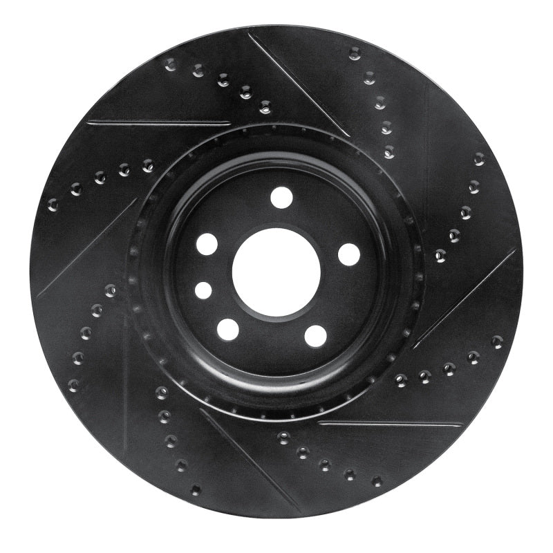 R1 Concepts R1 07-16 Volvo S80 Front Left Drilled & Slotted Black Brake Rotor
