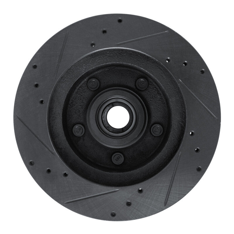 R1 Concepts R1 73-73 Ford Country Squire Front Right Drilled & Slotted Black Brake Rotor