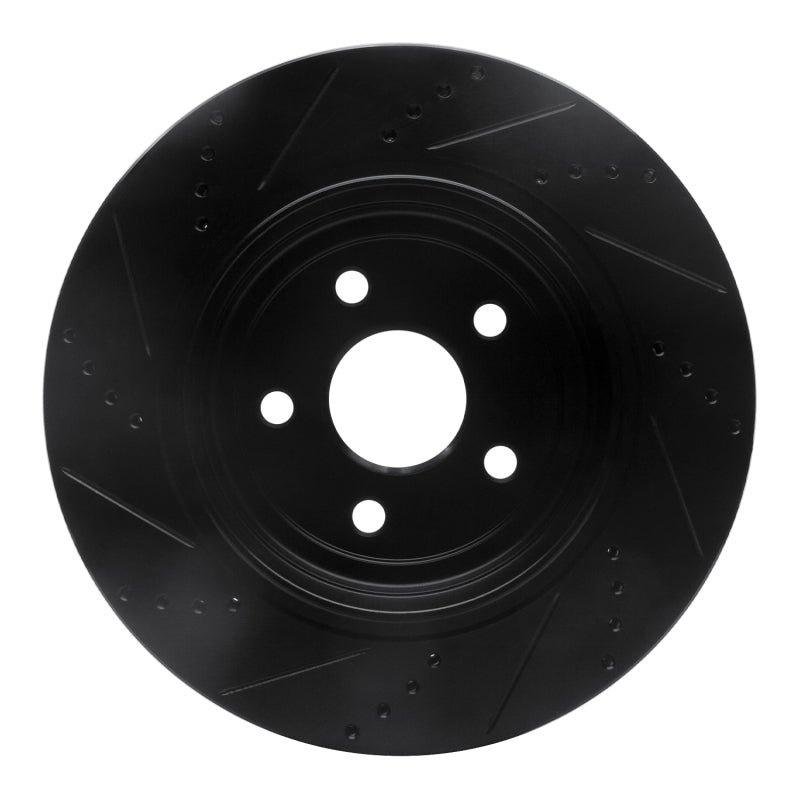 R1 Concepts R1 12-25 Dodge Durango Rear Right Drilled & Slotted Black Brake Rotor