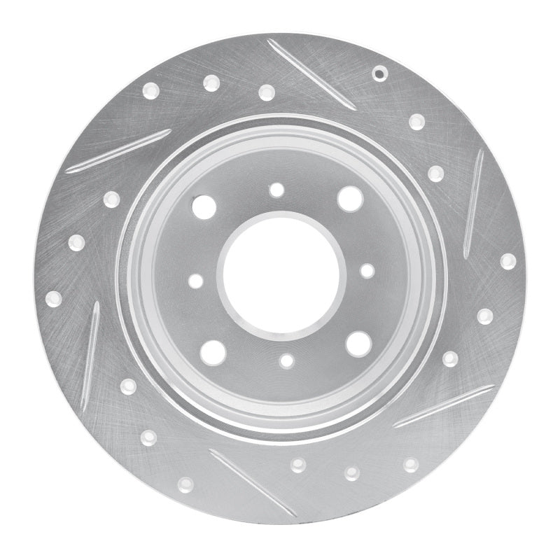 R1 Concepts R1 87-90 Acura Legend Rear Left Drilled & Slotted Silver Brake Rotor