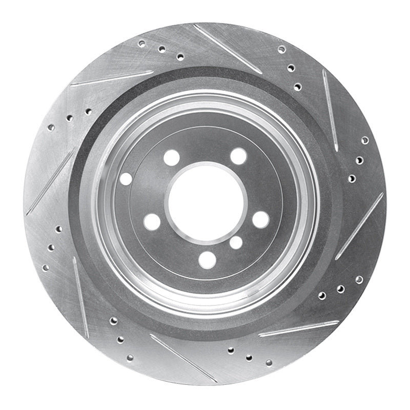 R1 Concepts R1 06-12 Land Rover Range Rover Rear Left Drilled & Slotted Silver Brake Rotor