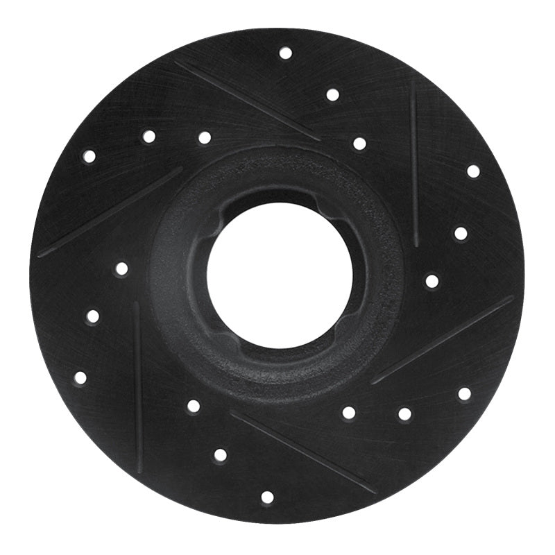 R1 Concepts R1 63-79 Austin Healey Sprite Front Left Drilled & Slotted Black Brake Rotor