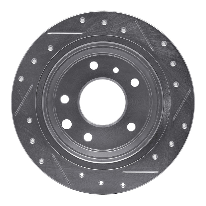 R1 Concepts R1 86-89 Jaguar XJ6 Rear Left Drilled & Slotted Silver Brake Rotor