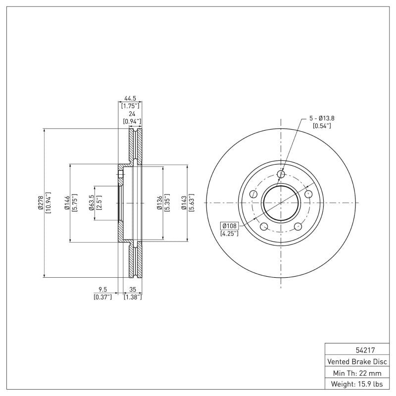 DFC 10-13 Ford Transit Connect Front GeoSPEC Coated Rotor