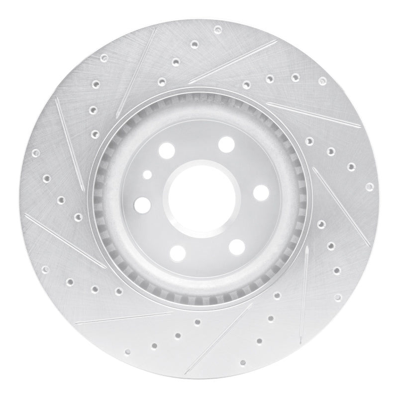 R1 Concepts R1 10-16 Cadillac SRX Front Right Drilled & Slotted Silver Brake Rotor