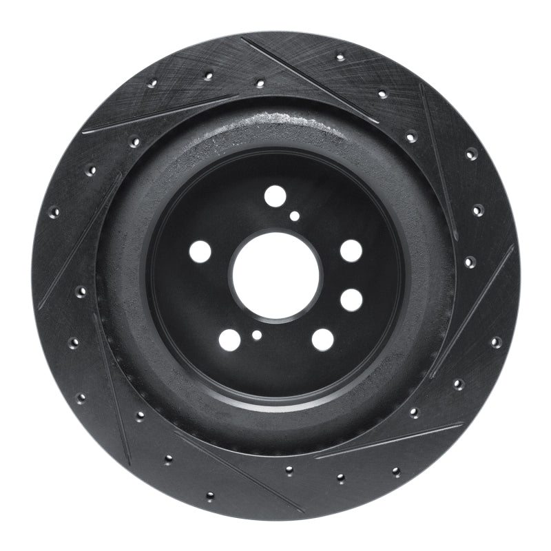 R1 Concepts R1 2020-2025 Lexus RX350 Rear Left Drilled & Slotted Black Brake Rotor