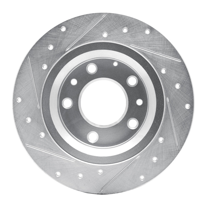 R1 Concepts R1 98-15 Ford Fusion Rear Right Drilled & Slotted Silver Brake Rotor