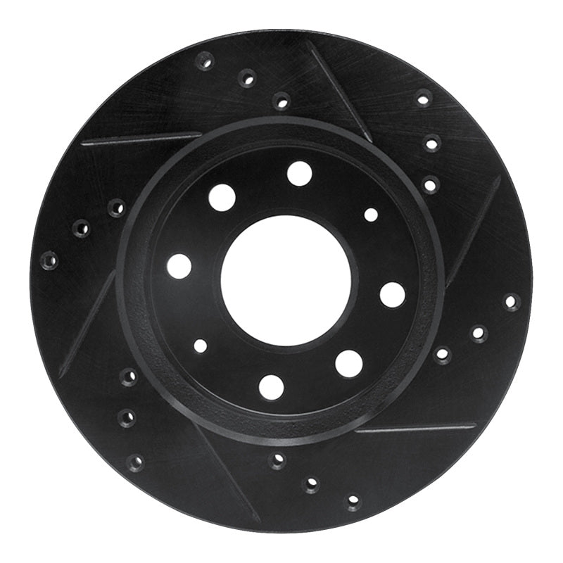 R1 Concepts R1 88-07 Dodge Colt Front Left Drilled & Slotted Black Brake Rotor