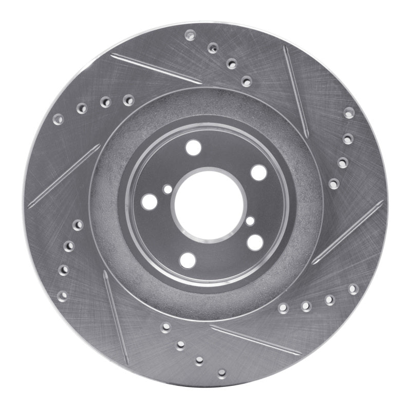 R1 Concepts R1 01-08 Saab 9-2X Front Left Drilled & Slotted Silver Brake Rotor