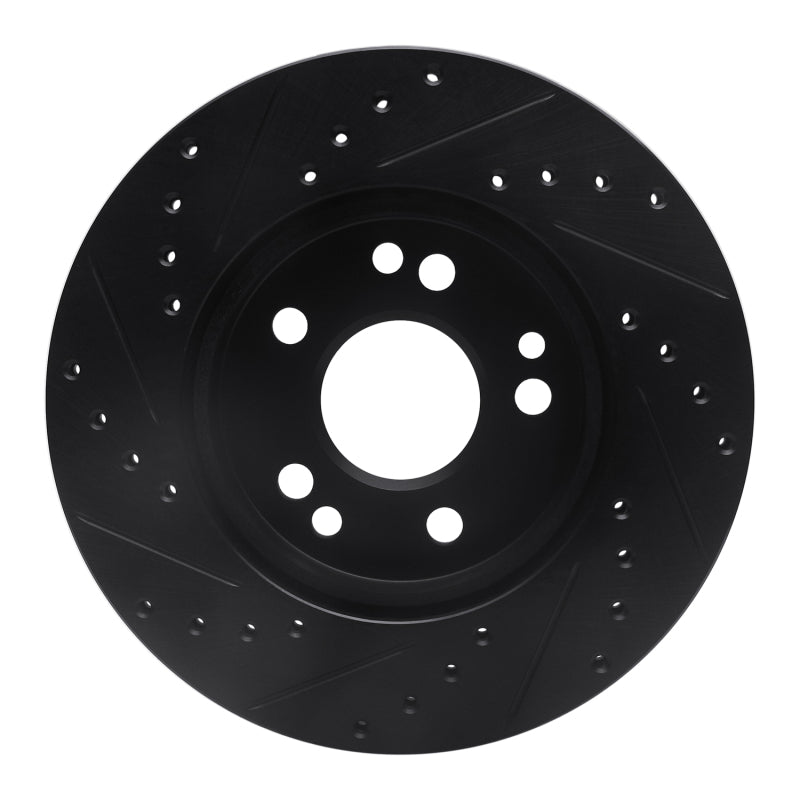 R1 Concepts R1 84-95 Mercedes-Benz 260E Front Right Drilled & Slotted Black Brake Rotor