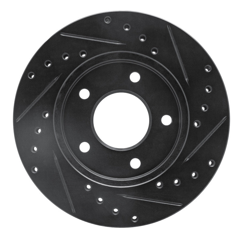 R1 Concepts R1 88-96 Buick Regal Front Left Drilled & Slotted Black Brake Rotor