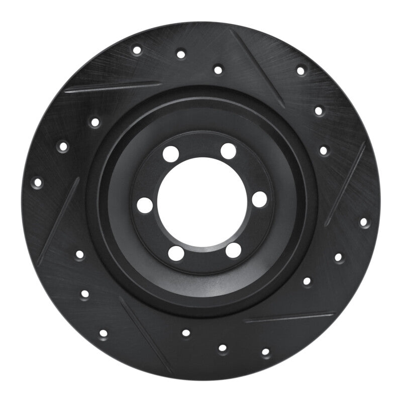 R1 Concepts R1 81-89 Alfa Romeo GTV-6 Rear Right Drilled & Slotted Black Brake Rotor