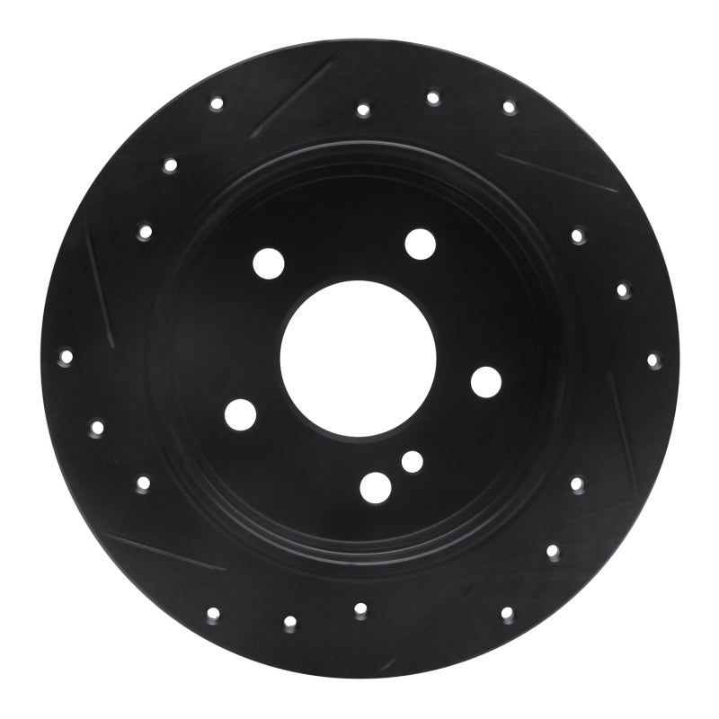 R1 Concepts R1 94-98 Mercedes-Benz C220 Rear Right Drilled & Slotted Black Brake Rotor