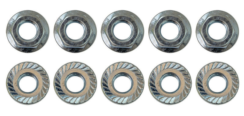Moroso 5/16in-24 Serrated Zinc Flange Nut - 10 Pack