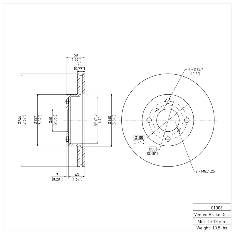 DFC 99-07 Suzuki Aerio Front Brake Rotor
