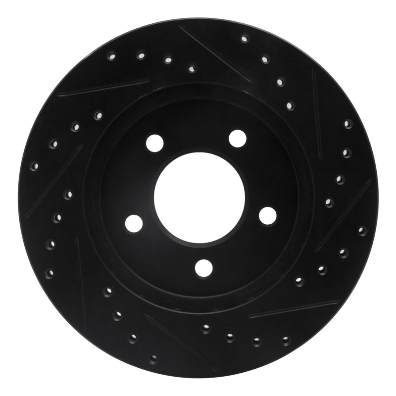 R1 Concepts R1 91-02 Chrysler Grand Voyager Front Left Drilled & Slotted Black Brake Rotor