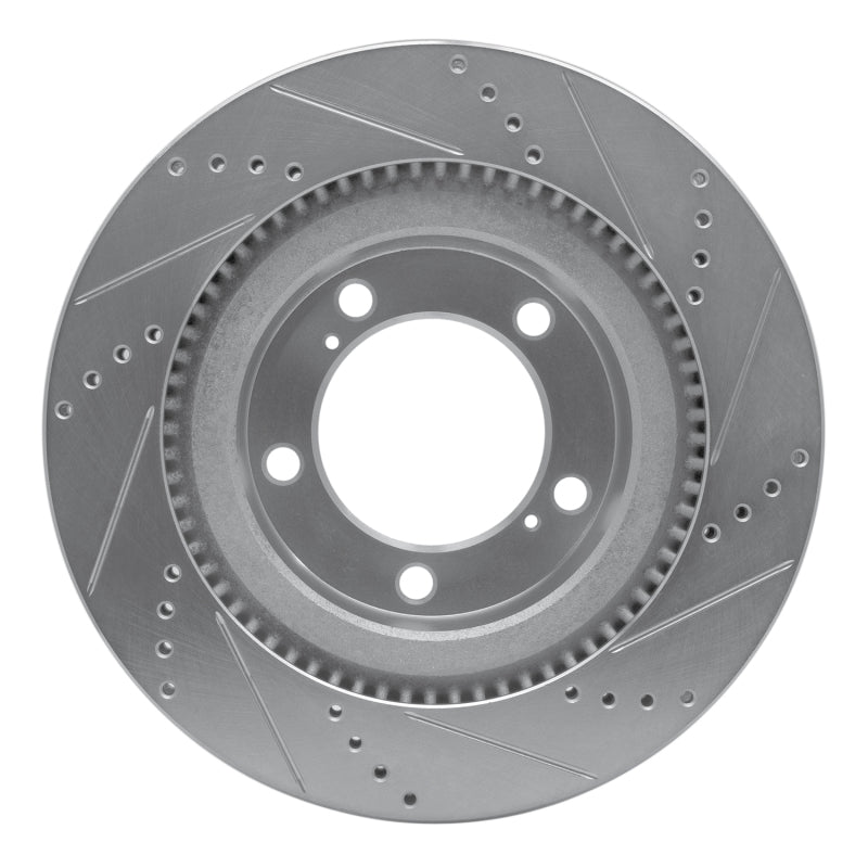 R1 Concepts R1 17-21 Toyota Land Cruiser Front Left Drilled & Slotted Silver Brake Rotor