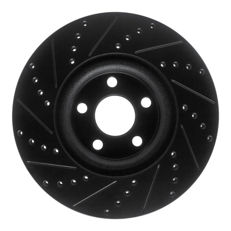 R1 Concepts R1 17-20 Lincoln MKZ Front Right Drilled & Slotted Black Brake Rotor