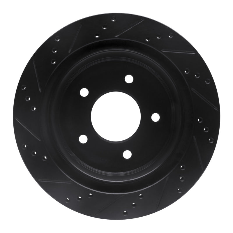 R1 Concepts R1 04-06 Ford E-150 Club Wagon Rear Right Drilled & Slotted Black Brake Rotor