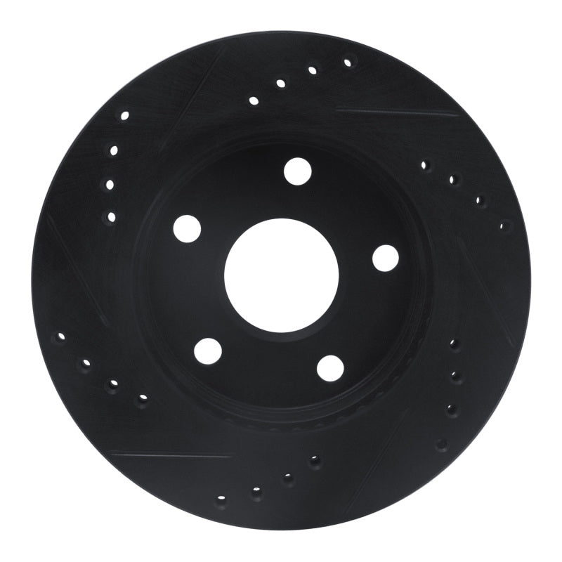 R1 Concepts R1 91-94 Toyota Previa Front Right Drilled & Slotted Black Brake Rotor