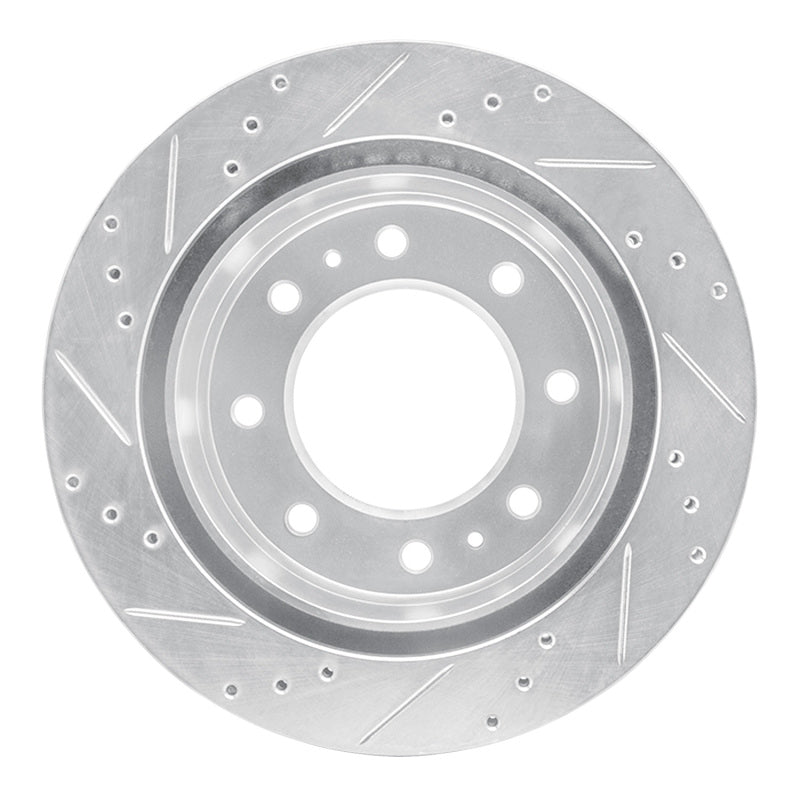 R1 Concepts R1 11-25 Chevrolet Suburban 3500 HD Rear Right Drilled & Slotted Silver Brake Rotor