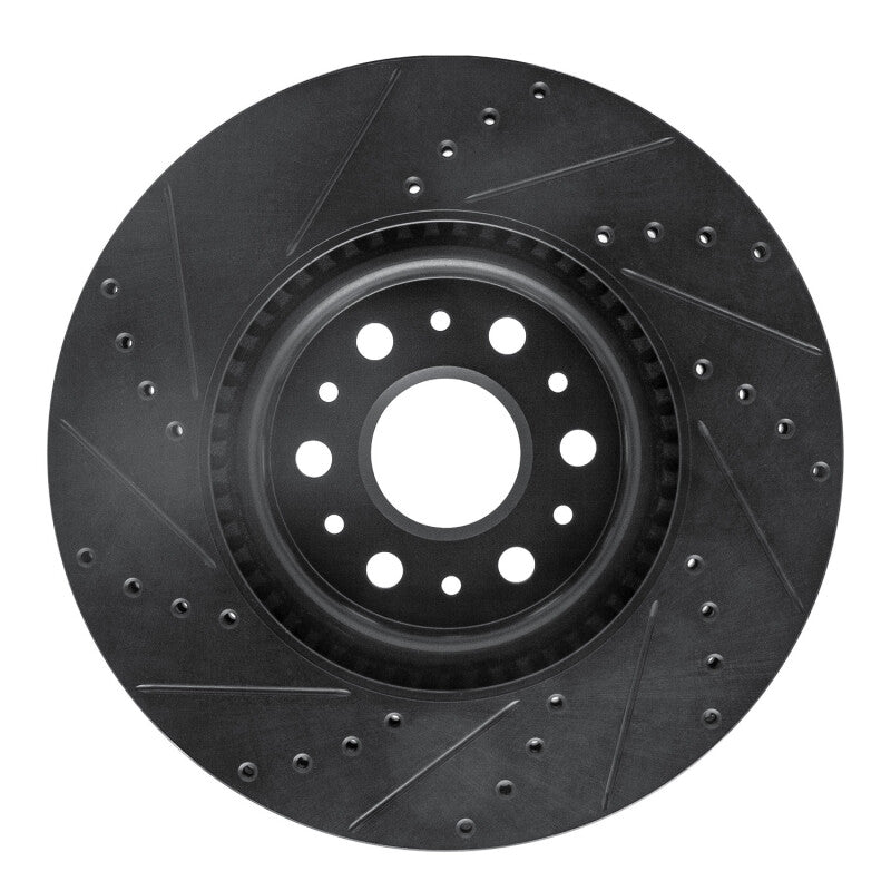 R1 Concepts R1 2017-2025 Buick Enclave Front Right Drilled & Slotted Black Brake Rotor