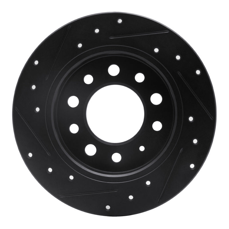 R1 Concepts R1 03-08 Hyundai Tiburon Rear Right Drilled & Slotted Black Brake Rotor