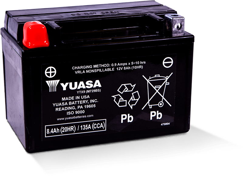 Yuasa Battery Yuasa YTX9 Maintenance Free AGM 12-Volt Battery