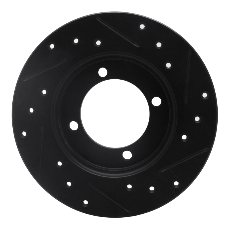 R1 Concepts R1 88-93 Ford Festiva Front Left Drilled & Slotted Black Brake Rotor