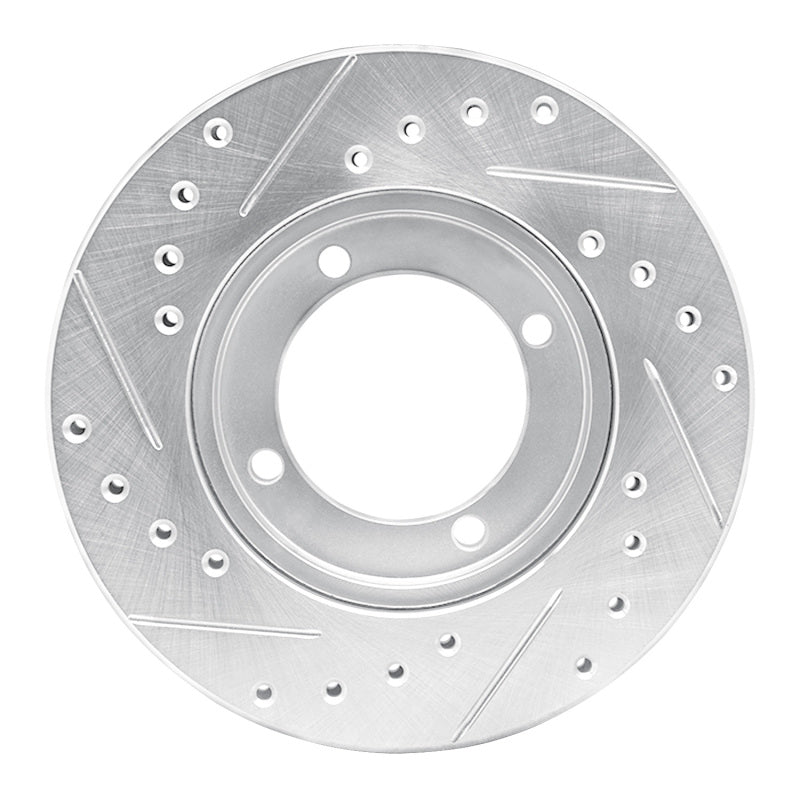 R1 Concepts R1 91-92 Dodge COLT Front Right Drilled & Slotted Silver Brake Rotor