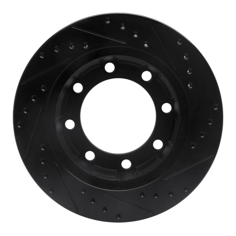 R1 Concepts R1 76-79 Ford F-250 4WD (Excl Super Duty) Front Left Drilled & Slotted Black Brake Rotor