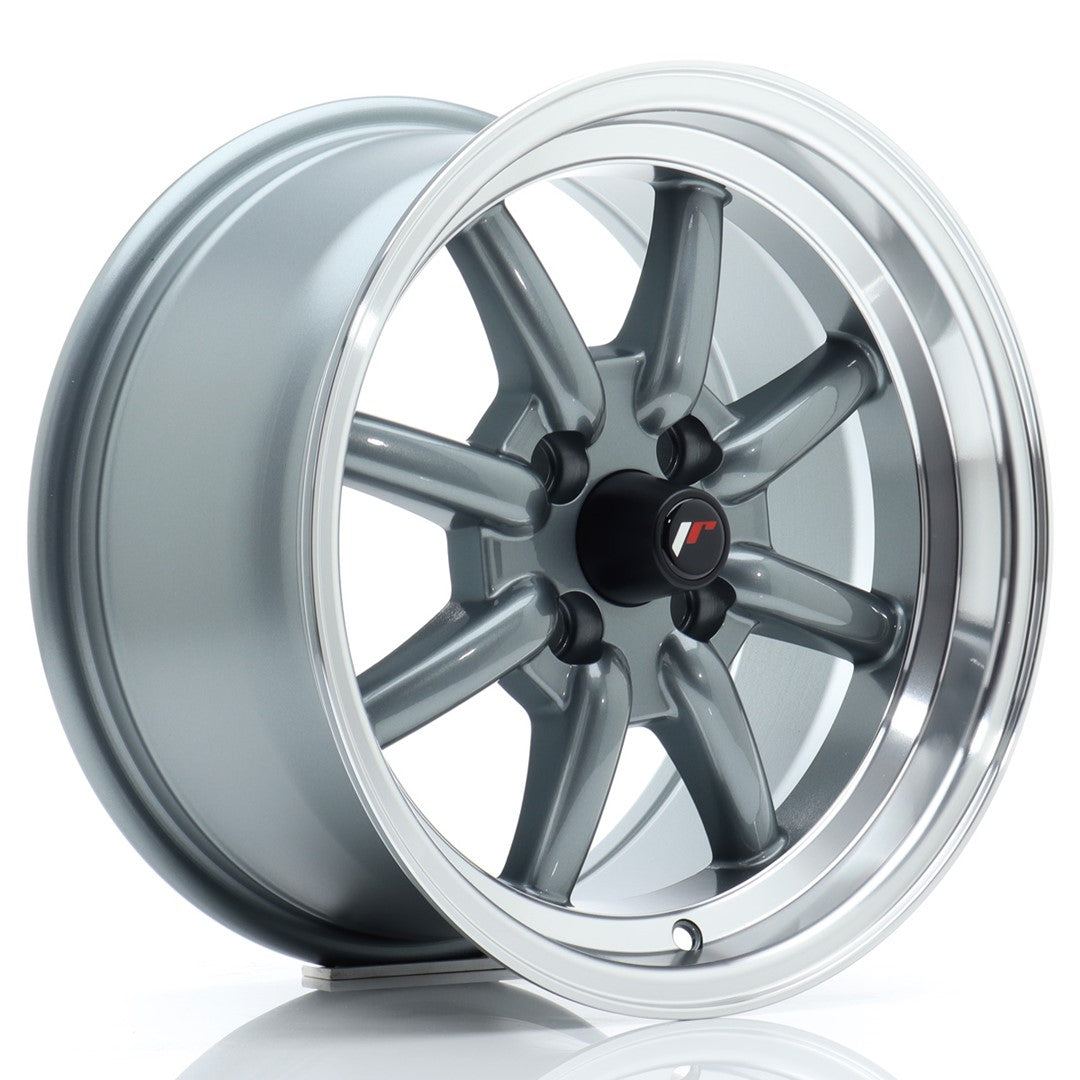 JR Wheels JR1915804H2073GML - JR19 15x8 ET20 4x100 Gun Metal w/ Machined Lip
