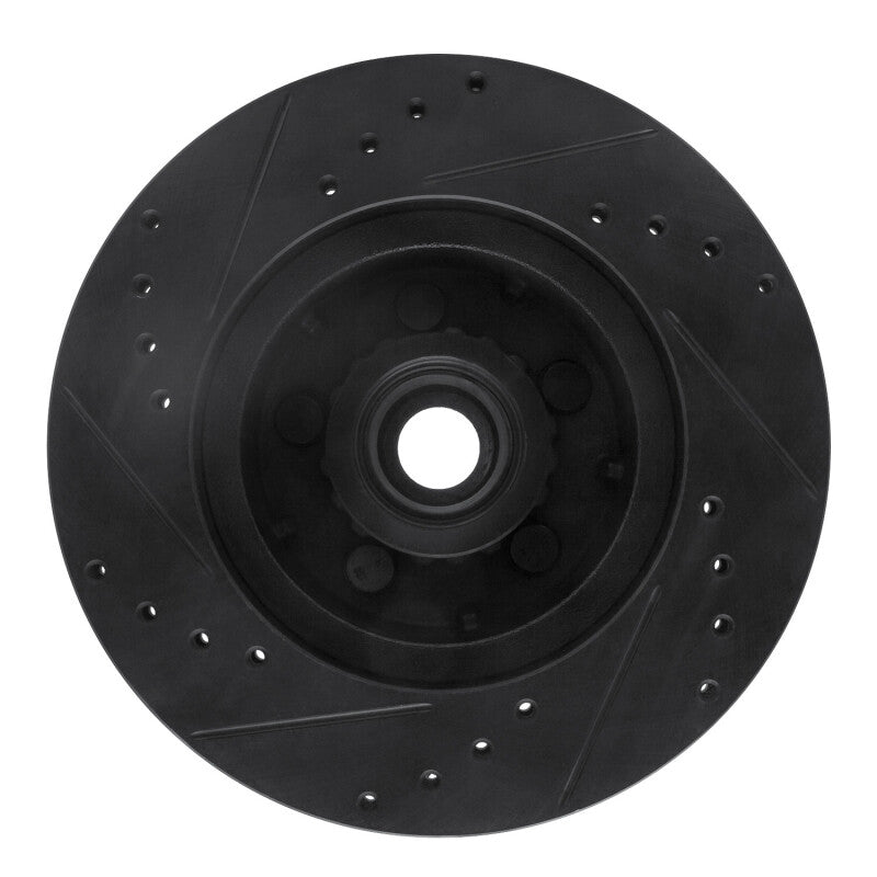 R1 Concepts R1 71-81 Chrysler New Yorker Front Right Drilled & Slotted Black Brake Rotor