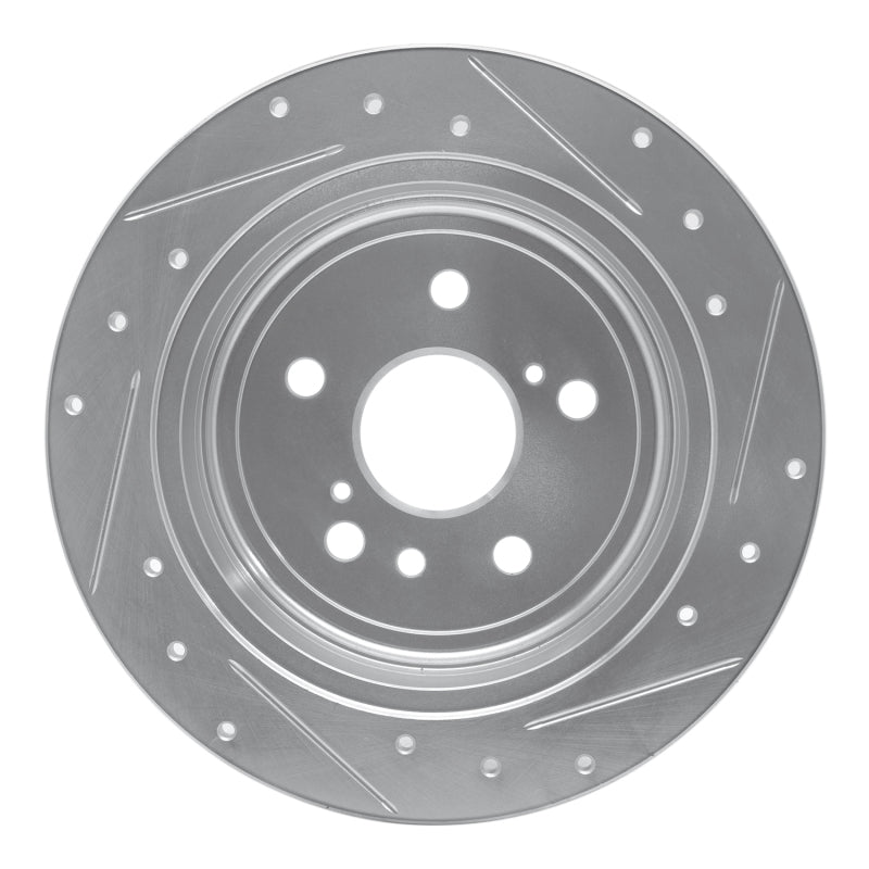 R1 Concepts R1 04-10 Toyota SIENNA Rear Left Drilled & Slotted Silver Brake Rotor