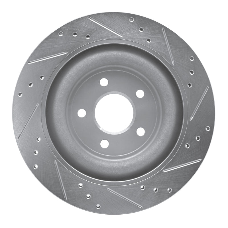 R1 Concepts R1 2006-2015 Jaguar XJ Rear Left Drilled & Slotted Silver Brake Rotor