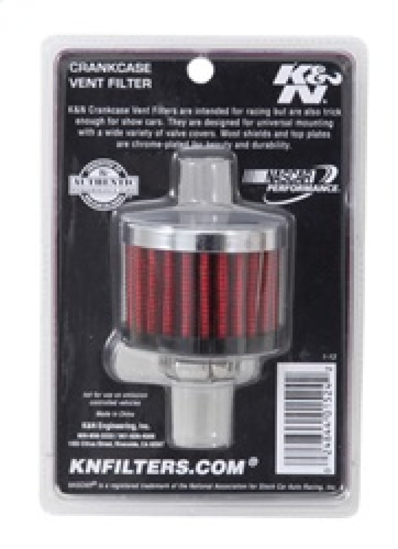 K&N Engineering K&N Clamp On Rubber Base Crankcase Vent Filter 0.5in Flange ID 2in OD 1.5in Height