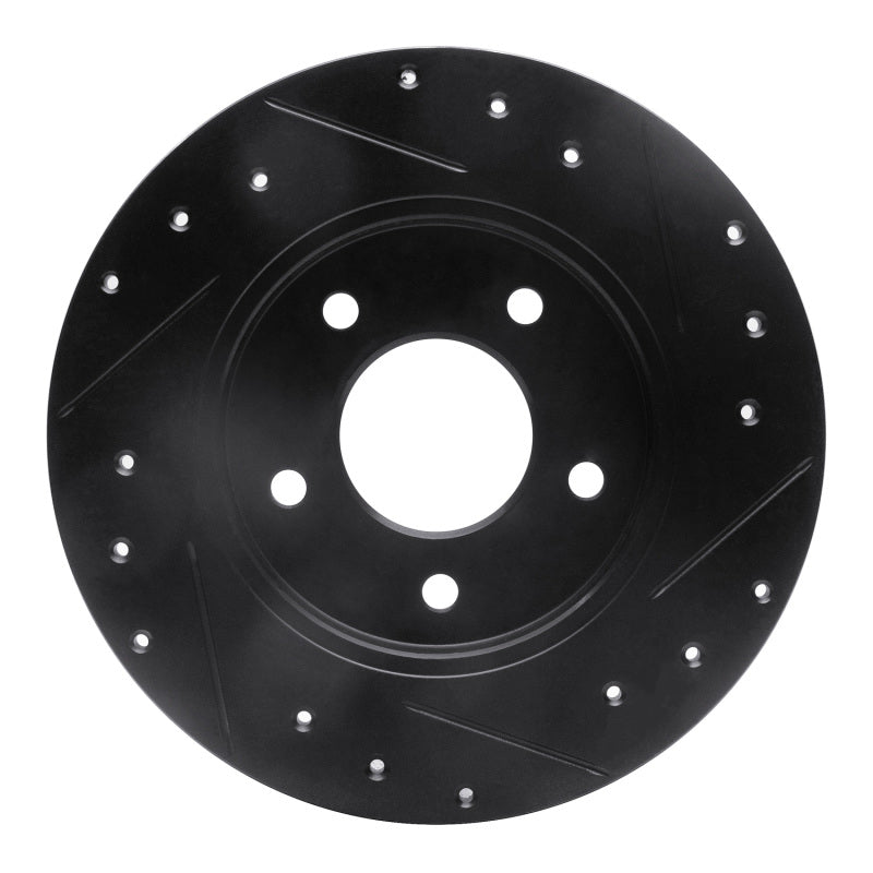 R1 Concepts R1 94-99 Buick Regal Rear Left Drilled & Slotted Black Brake Rotor