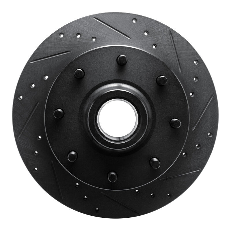 R1 Concepts R1 68-75 Ford F-250 2WD (Excl Super Duty) Front Right Drilled & Slotted Black Brake Rotor